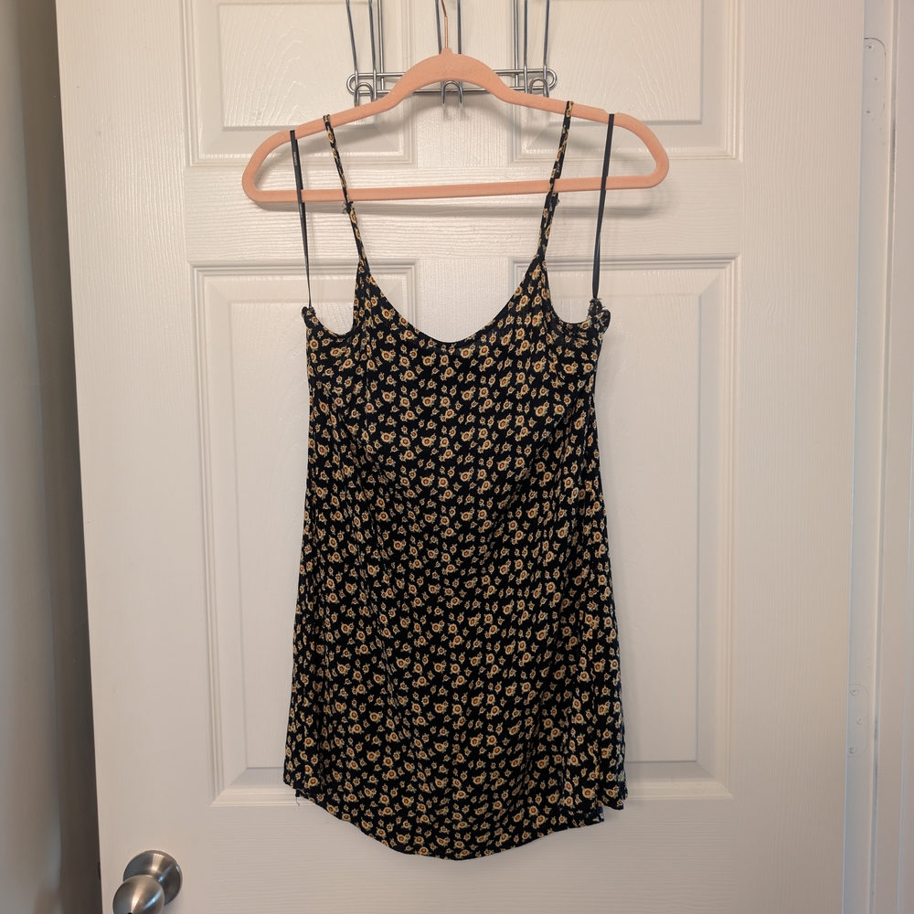 Floral Black and Yellow Mini Dress